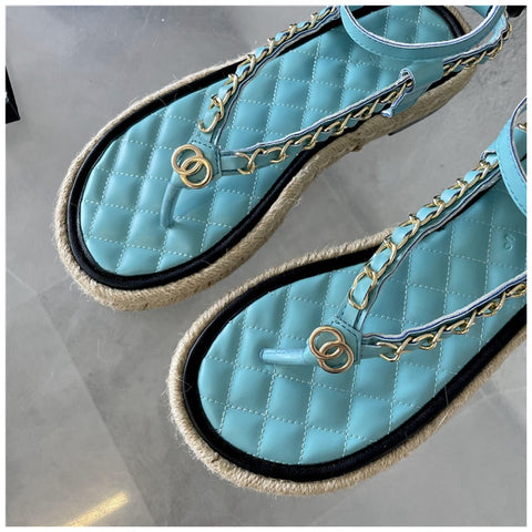 New Summer Fashion Brand Chain Ankle Strap Slides Platform Sandals CODE: KAR1572