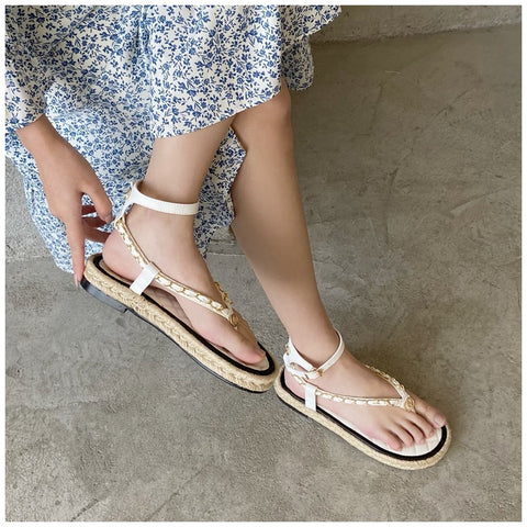 New Summer Fashion Brand Chain Ankle Strap Slides Platform Sandals CODE: KAR1572