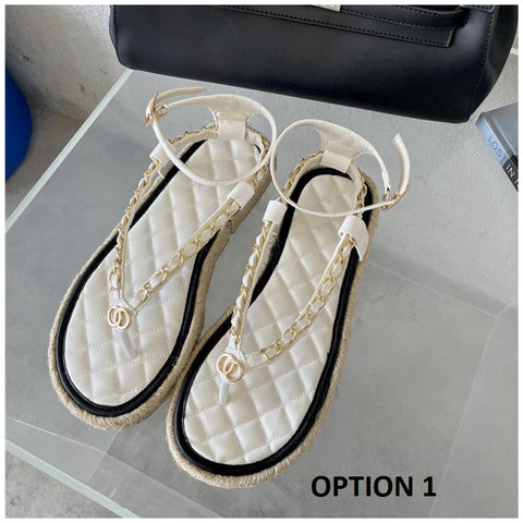 New Summer Fashion Brand Chain Ankle Strap Slides Platform Sandals CODE: KAR1572