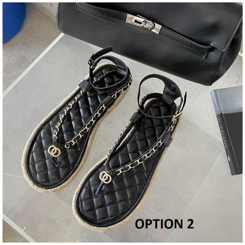 New Summer Fashion Brand Chain Ankle Strap Slides Platform Sandals CODE: KAR1572
