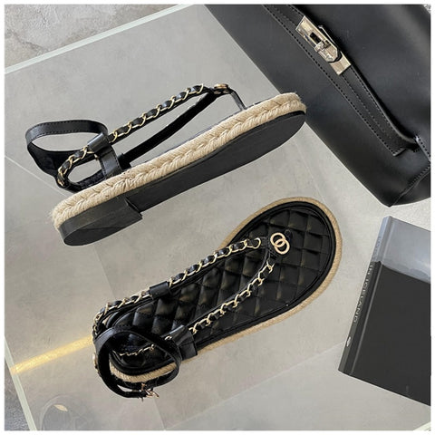 New Summer Fashion Brand Chain Ankle Strap Slides Platform Sandals CODE: KAR1572