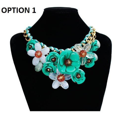 Colorful Short Fashion Choker Flower Necklace CODE: KAR1579