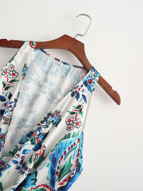Summer Fashion Casual Patchwork Print Long Pant Jumpsuit CODE: KAR1584