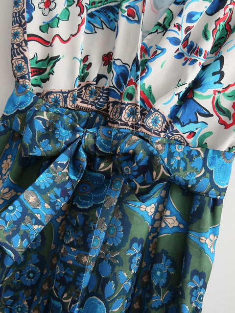 Summer Fashion Casual Patchwork Print Long Pant Jumpsuit CODE: KAR1584