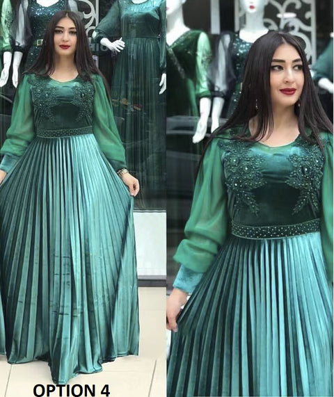 New Fashion Elegant Muslim Kaftan Pleated Plus Size Maxi Dress CODE: KAR1589