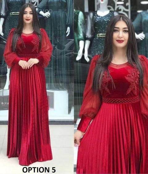 New Fashion Elegant Muslim Kaftan Pleated Plus Size Maxi Dress CODE: KAR1589