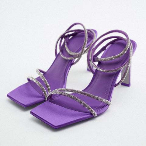 Summer High Heel Ankle Buckle Square Toe Sandals CODE: KAR1596