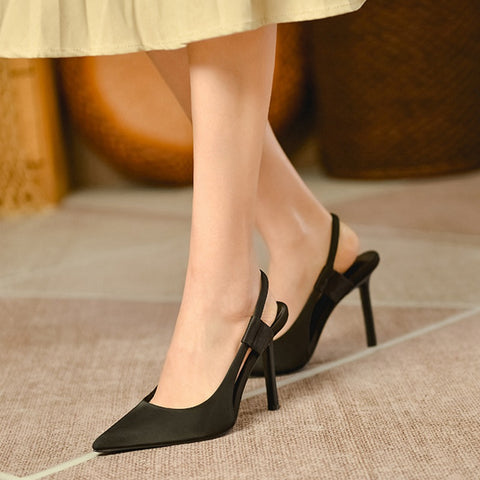 New Slingback  Pointed Toe Slip On Thin High Heel Elegant Sandals CODE: KAR1597