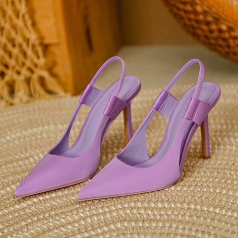 New Slingback  Pointed Toe Slip On Thin High Heel Elegant Sandals CODE: KAR1597