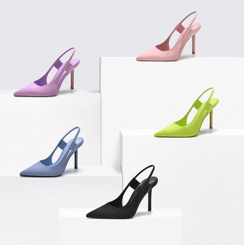 New Slingback  Pointed Toe Slip On Thin High Heel Elegant Sandals CODE: KAR1597
