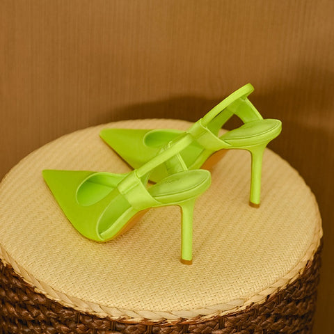 New Slingback  Pointed Toe Slip On Thin High Heel Elegant Sandals CODE: KAR1597