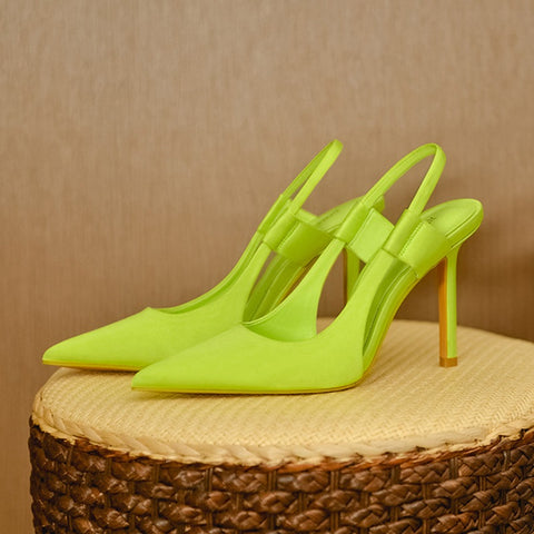 New Slingback  Pointed Toe Slip On Thin High Heel Elegant Sandals CODE: KAR1597