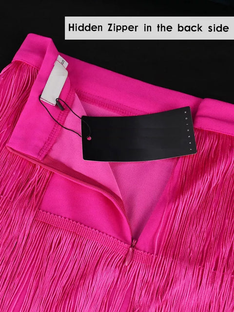 New Elegant Bodycon Slim Pencil Tassel High Waist Stretch Sheath Midi Length Skirt CODE: KAR1606