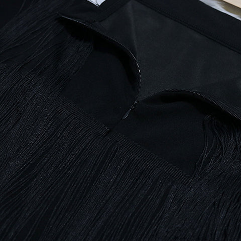 New Elegant Bodycon Slim Pencil Tassel High Waist Stretch Sheath Midi Length Skirt CODE: KAR1606