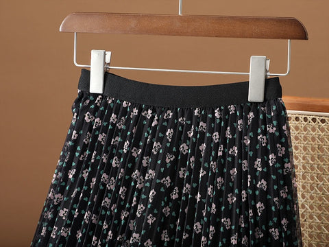 New Style Floral Design Simple Summer A-line Skirt CODE: KAR1616