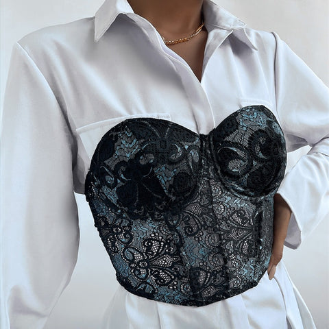 Summer Strapless Short Lace Off Shoulder Corset Crop Tube Top CODE: KAR1626
