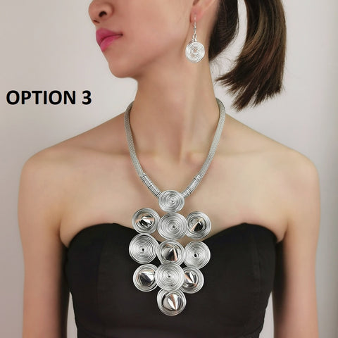 New Fashion Rivet Earring Pendant Necklace Set CODE: KAR1635
