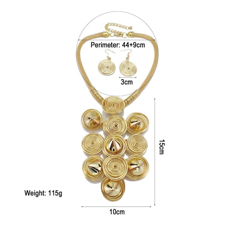 New Fashion Rivet Earring Pendant Necklace Set CODE: KAR1635