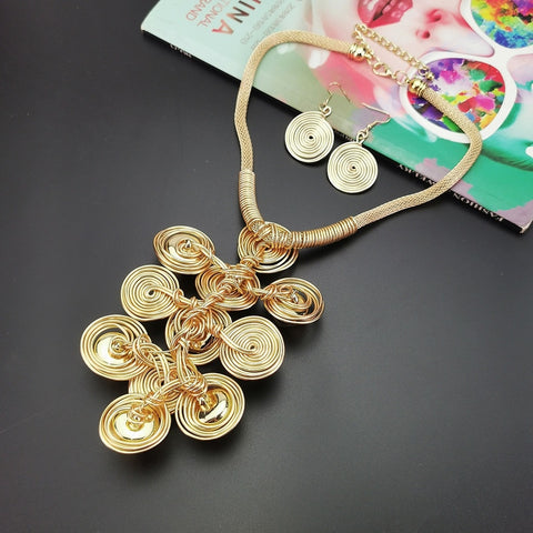 New Fashion Rivet Earring Pendant Necklace Set CODE: KAR1635