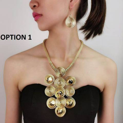 New Fashion Rivet Earring Pendant Necklace Set CODE: KAR1635