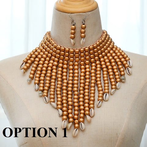 New Fashion Multi Strand Colorful Bead Layered Necklace Earring Set CODE: KAR1636