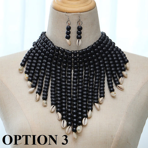 New Fashion Multi Strand Colorful Bead Layered Necklace Earring Set CODE: KAR1636