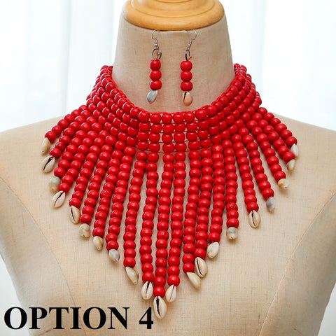 New Fashion Multi Strand Colorful Bead Layered Necklace Earring Set CODE: KAR1636