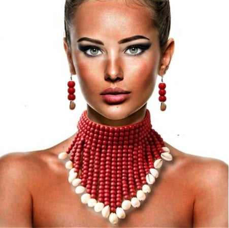 New Fashion Multi Strand Colorful Bead Layered Necklace Earring Set CODE: KAR1636