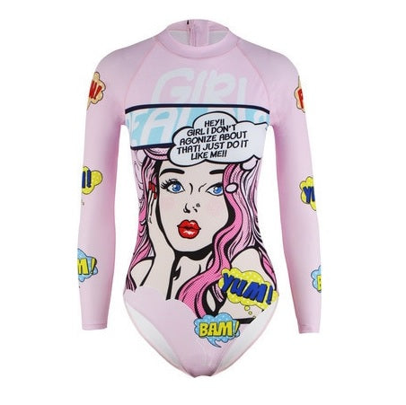 New Long Sleeve Sunscreen Cartoon Jellyfish One-piece Swimwear CODE: KAR1643