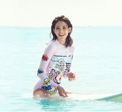 New Long Sleeve Sunscreen Cartoon Jellyfish One-piece Swimwear CODE: KAR1643