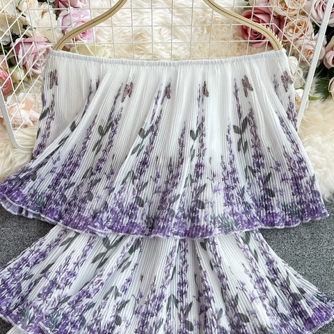 Autumn New Slash Neck High Street Print Elegant Cupcake Dress CODE: KAR1644