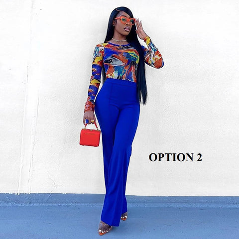 Summer Casual Fashion Slim High Waist Flared Pants CODE: KAR1660