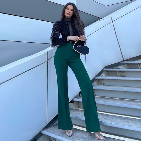 Summer Casual Fashion Slim High Waist Flared Pants CODE: KAR1660