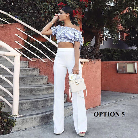 Summer Casual Fashion Slim High Waist Flared Pants CODE: KAR1660