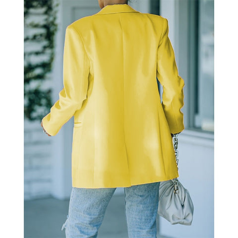 New Slim Fashion Lapel Single Button Solid Color Casual Outerwear Blazer CODE: KAR1661