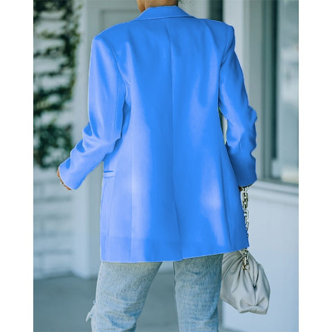 New Slim Fashion Lapel Single Button Solid Color Casual Outerwear Blazer CODE: KAR1661