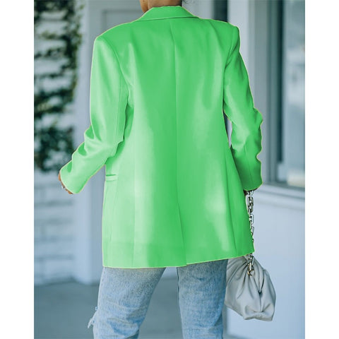 New Slim Fashion Lapel Single Button Solid Color Casual Outerwear Blazer CODE: KAR1661