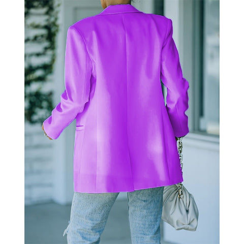 New Slim Fashion Lapel Single Button Solid Color Casual Outerwear Blazer CODE: KAR1661