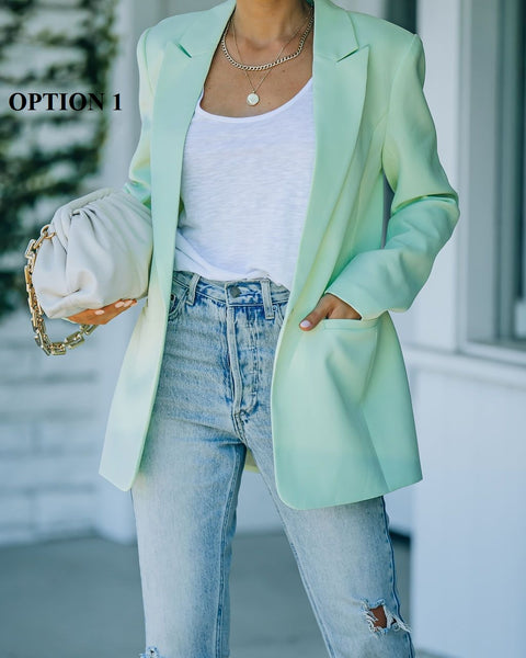 New Slim Fashion Lapel Single Button Solid Color Casual Outerwear Blazer CODE: KAR1661