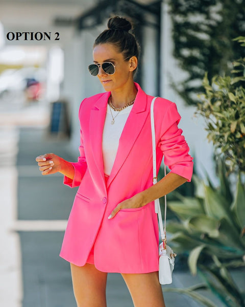 New Slim Fashion Lapel Single Button Solid Color Casual Outerwear Blazer CODE: KAR1661