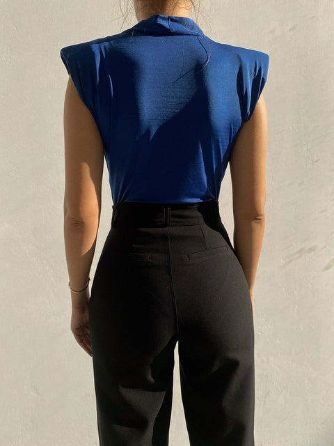 Sexy Slim V Neck High Waist Elegant Sleeveless Bodycon Bodysuit CODE: KAR1665