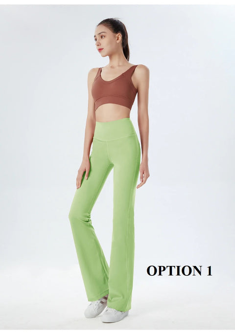 New Elastic High Waist Thin Slim Flared Plus Size Pants CODE: KAR1668