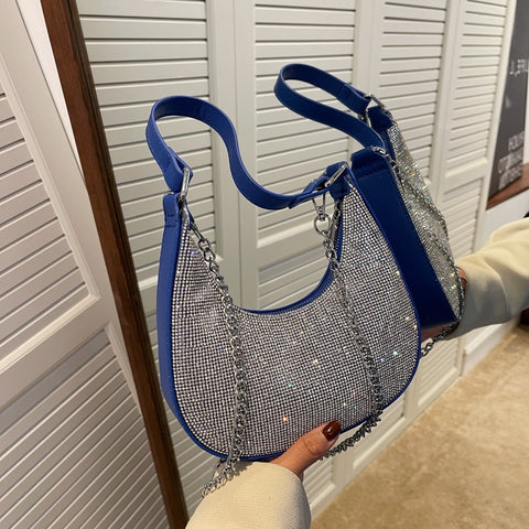 Sequined Fashion Cross Body Diamonds Shoulder Purses CODE: KAR1674