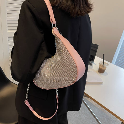 Sequined Fashion Cross Body Diamonds Shoulder Purses CODE: KAR1674