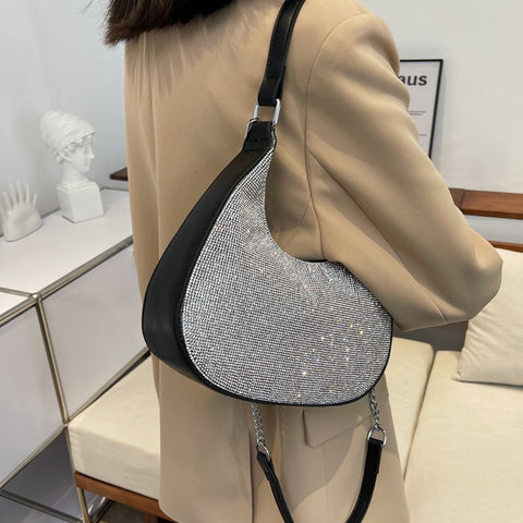 Sequined Fashion Cross Body Diamonds Shoulder Purses CODE: KAR1674
