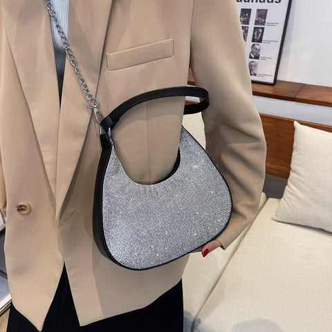 Sequined Fashion Cross Body Diamonds Shoulder Purses CODE: KAR1674