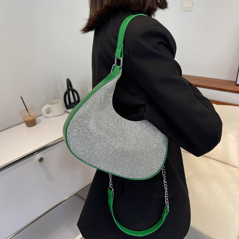 Sequined Fashion Cross Body Diamonds Shoulder Purses CODE: KAR1674