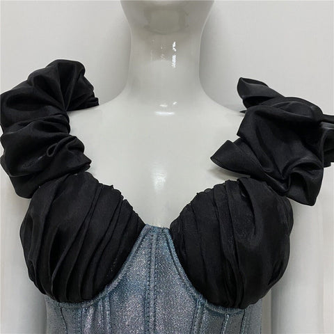 Summer New Fashion Layered Ruffle Elegant Design Sleeveless Slim Mini Fishbone Dress CODE: KAR1679