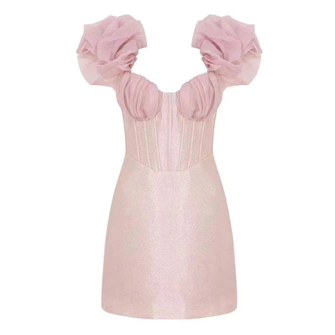 Summer New Fashion Layered Ruffle Elegant Design Sleeveless Slim Mini Fishbone Dress CODE: KAR1679