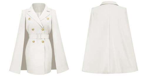 Cloak Fashion Double Breasted Short Sleeve V-neck Blazer CODE: KAR1682